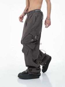 Herenbroek 2022 Amerikaanse straatmode grote zak overalls broek losse casual ontwerp rechte wijde pijpen broek herenkleding broekL2402