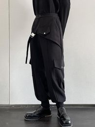 Pantalons pour hommes 2022 cordon de serrage décontracté couleur unie pantalon Style coréen demi-taille Design à la mode mince 2A2027