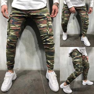 Pantalons pour hommes 2022 nouveaux hommes Camouflage élastique jean Slim Fit crayon pantalon multipoches Camo mâle Cargo pantalon Streetwear Z0306