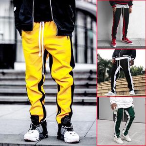 Herenbroek 2022 Outdoor Sport Men Casual Training Jogger Hip Hop Studenten Streetwear Patchwork Loose Leg Zipper broek Man Man