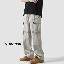 Pantalons pour hommes 2022 Salopette hommes automne lâche marque de mode ins grande poche décontracté camouflage pantalon mode coréenne tube droit étage pantalonL2402