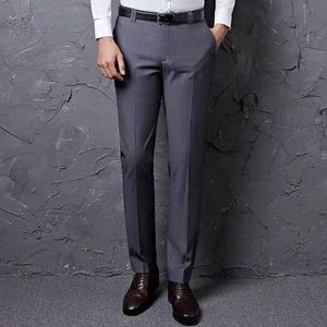 Herenbroek 2022 Spring herfstheren Nieuwe Solid Color Slim Fit Suit broek Mannelijke zakelijke Casual Dress Pants Men Office Elastische broek G253 Q240525