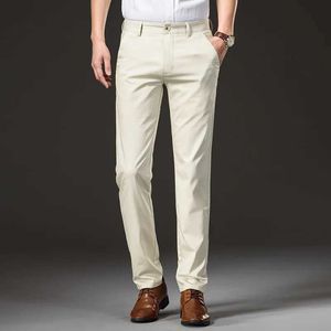 Pantalon masculin 2022 Spring / été marque Bamboo Fiber Lightweight Straight Pantals Business Gentleman High Waist Thin Pants J240507