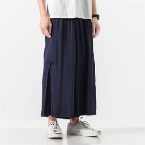 Herenbroek 2022 Zomer heren dunne katoenen linnen wijd been streetwear losse casual enkel lengte broek plus maat m-8xl