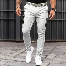 Pantalones para hombres 2023 Otoño Moda Hombres Estiramiento Coreano Casual Slim Fit Cintura Elástica Jogger Business Classic Pantalones Masculino 231216