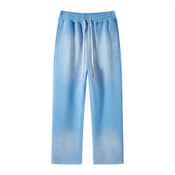 Pantalones de hombre 2023 Otoño/Invierno 360g Spray teñido viejo lavado blanco agua Casual