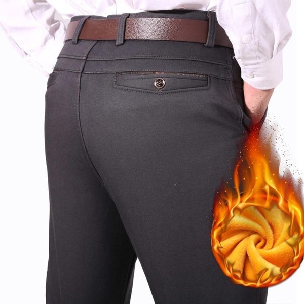 Pantalons pour hommes 2023 automne hiver hommes épaissir polaire chaud mâle coton Baggy pantalons longs affaires droite Stretch décontracté CYL38