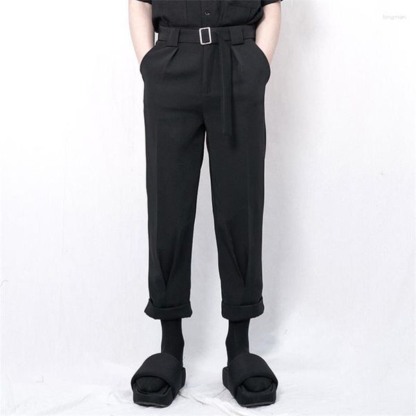 Pantalon pour hommes 2023 Ceinture noire Slim Fit Couleur unie Simple Classique Casual Neuf points