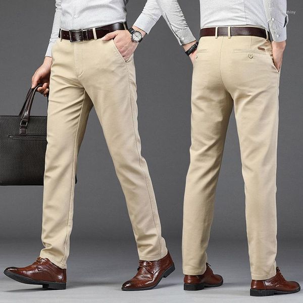 Pantalones de hombre 2023, ropa elegante informal Formal de negocios para hombre, pantalones rectos de viaje para exteriores, pantalones holgados de moda ajustados en seis colores