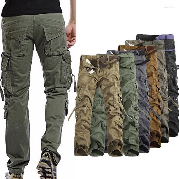 Pantalones de hombre 2023 Cargo Army Pantalones City Military Tactical Men SWAT Combat Muchos bolsillos Cotton Wear Joggers resistentes