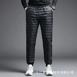 Pantalon pour hommes, ceinture élastique, à lacets, rembourré, taille haute, coutures colorées, thermique, 2023, 231020