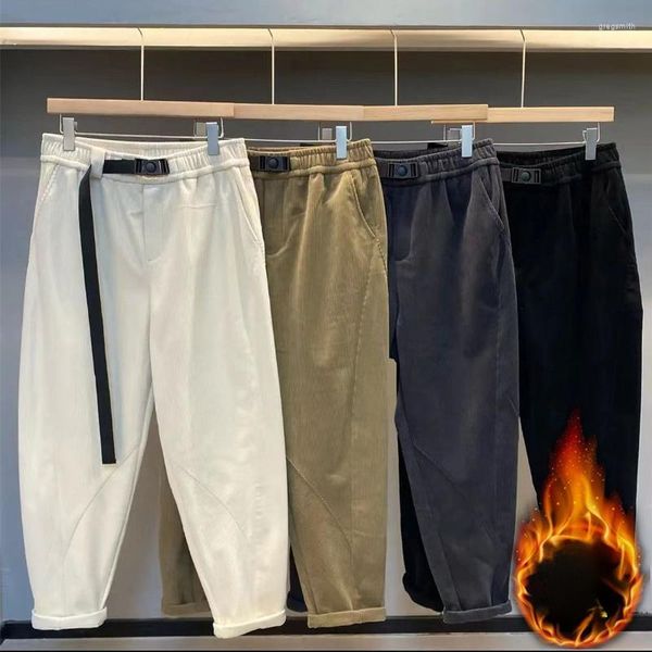 Pantalones de hombre 2023 moda Harem hombre pantalones negro blanco cintura elástica algodón estilo coreano Casual Joggers pantalón para hombres 4XL E941