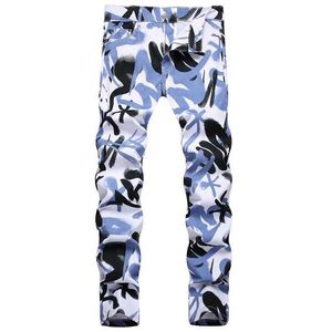 Pantalons masculins 2023 Fashion Men Jeans Sweet 3D Digital Pantalon Hombre Designer Mens Pantalon Denim Skinny Streetny Streetwear Hip Hop Jeans J240510