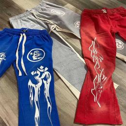 Pantalones para hombres 2023 Hellstar Casual Impreso Panel Vintage Lavado Alta Calidad 1 Deportes T230707u4ar