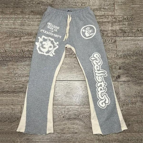 Pantalones de hombre 2023 Hellstar Logo Print High Street Trendy Cordón Panel Guardia casual para hombres y mujeres