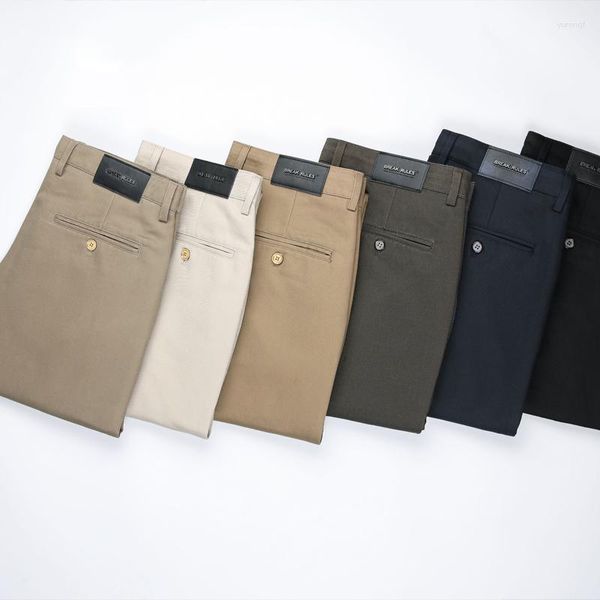 Pantalones de hombre 2023 traje inteligente de alta calidad clásico negro Multicolor Otoño Invierno pantalones rectos casuales de negocios