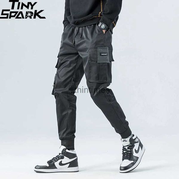 Pantalones para hombres 2023 Hip Hop Pantalones Cargo Streetwear Hombres Harajuku Joggers Pantalones HipHop Swag Ribbion Harem Pantalones Bolsillos Verano Otoño Pantalones YQ231214