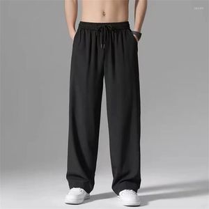 Pantalon masculin 2023 Ice Silk Men Joggers Pantalons de survêtement mâle Y2K Streetwear Sportswear Jogging Gym Pantal