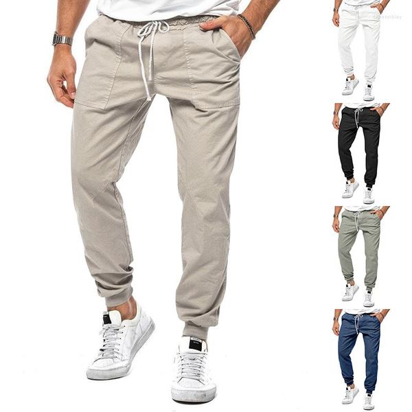 Pantalones de hombre 2023 Estación independiente Primavera/Verano Leggings casuales Estilo de color sólido de comercio exterior