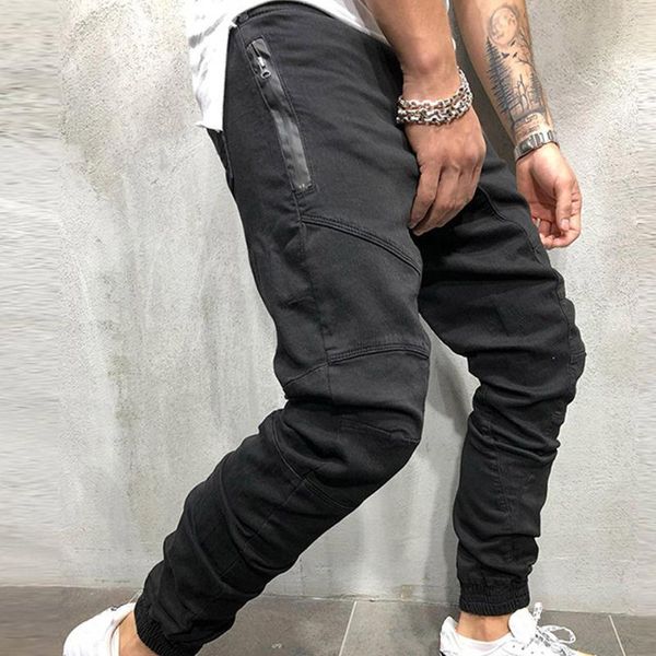 Pantalones para hombres 2023 Jogger Hombres Casual Color Sólido Monos con bolsillos con cremallera Pantalones deportivos Cargo