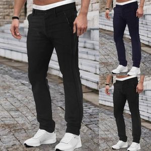 Herenbroek 2023 Heren Elastische Zomer Mode Zakelijke Jurk Slim Fit Skinny Broek Man Casual Stretch Vintage Zwart Werk