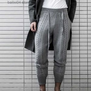 Broeken voor heren 2023 Gebreide leggings voor heren Fitnessbroeken Casual streetwear Broeken met trekkoord, middelhoge taille Vrije tijd Thermische panty's S-3XL T230925
