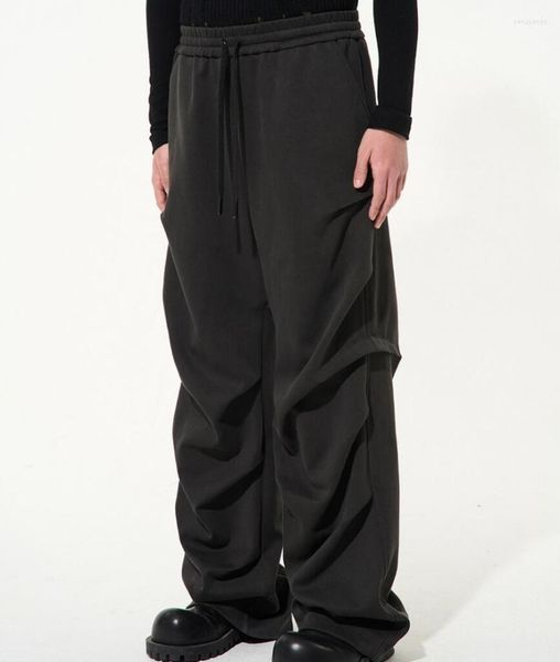 Pantalons pour hommes 2023 Hommes Femmes Vêtements Yamamoto Style Tridimensionnel Multiple Plissé Empilé Silhouette Plus La Taille Costume 27-46