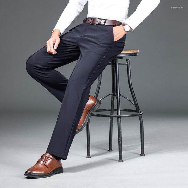 Pantalons pour hommes 2023 hommes d'affaires de haute qualité décontracté élégant coton élasticité doux pantalons hommes pantalons costume