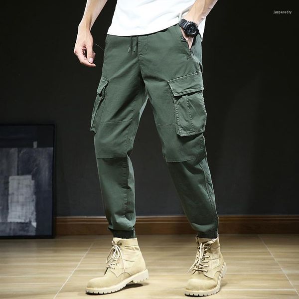 Pantalons pour hommes 2023 hommes Cargo coton mâle Streetwear printemps école mode poche décontracté automne pantalon cheville longueur vêtements Z340