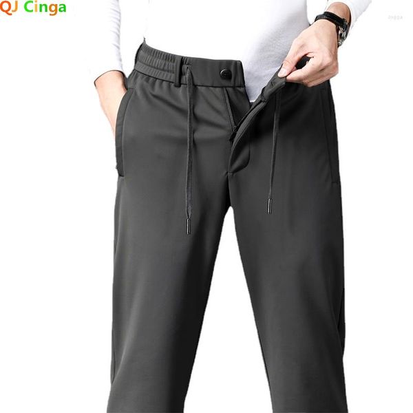 Pantalones de hombre 2023 verde militar con cordones pantalones casuales de moda negro gris hombres Pantalon M-5XL 6XL