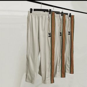 Pantalon homme 2023 NENDLES Aipl rétro papillon broderie côté tresse avec rayures décontracté