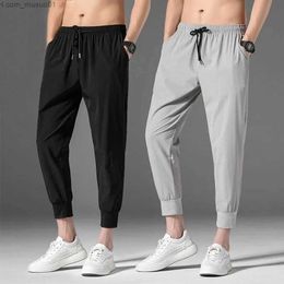 Herrenhosen 2023 Neue Herren-Neun-Punkte-Hose Koreanische Version der lässigen, lockeren, schnell trocknenden Sporthose in Übergröße mit Gummizug XL-XXXLL231113