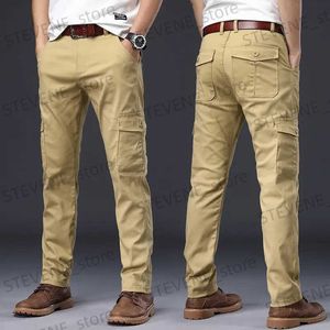 Pantalons hommes 2023 nouveaux pantalons cargo pour hommes pantalons tactiques de l'armée en vrac pantalons décontractés multi-poches Pantn Homme mâle coton salopette militaire T240326