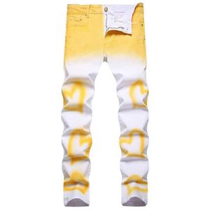 Pantalon masculin 2023 New Sprmen White Jeans Homme Skinny Slim Straight Jeans Hip Hop Denim Coton Cotton Pants Vaqueros Hombre J240510