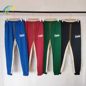Pantalon masculin 2023 Nouveau style vert bleu rouge patchwork pantalon de survêtement masculin 1 1 jogger coton broderie pantalon décontracté t221205