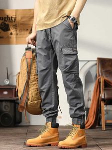 Pantalon masculin 2023 Nouveau homme de fret d'été Brepwant Cotton Multi Pocket Ankle Zipper Ultra Thin Casual Pantal