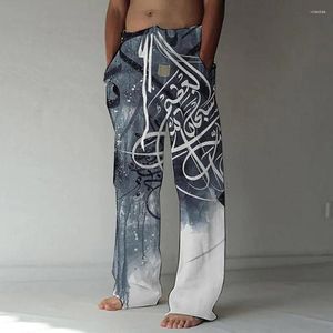 Pantalon pour hommes 2023 Preppy Style Runes Full 3D Imprimer Cordon Casual Vacances Hommes Baggy Hip Hop Pantalon de survêtement droit Pantalon ample