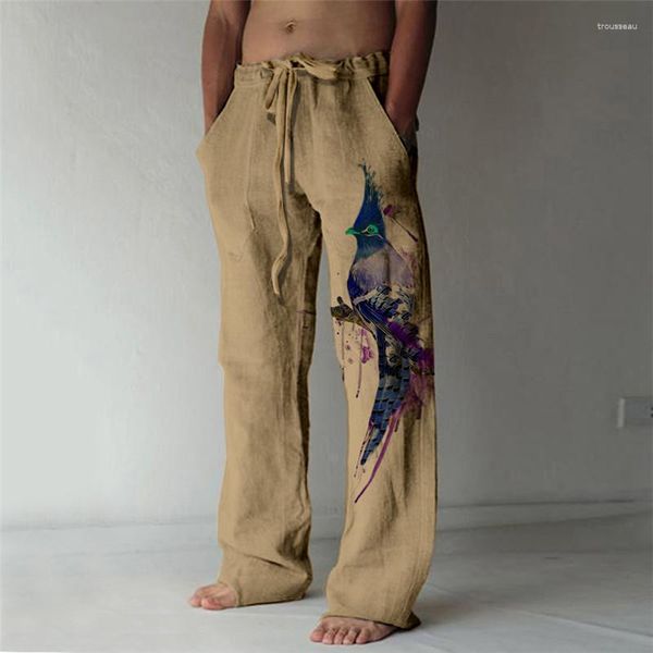 Pantalones para hombres 2023 Impresión Fashion Butterfly de la pierna ancha Summer otoño diario