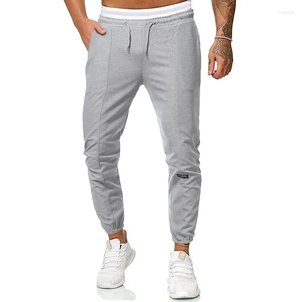 Pantalon pour hommes 2023 Slim Fit Leggings de couleur unie en grande taille à la mode décontracté et sportif avec de petits poignets