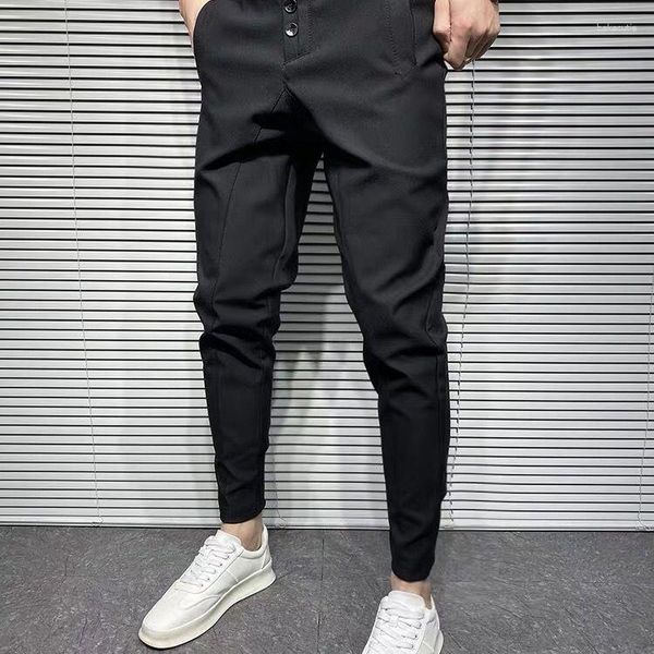 Pantalones para hombres 2023 Pantalones formales delgados Blazer casual Hombres Moda coreana Vestido negro Vestido clásico Traje blanco Harem A44