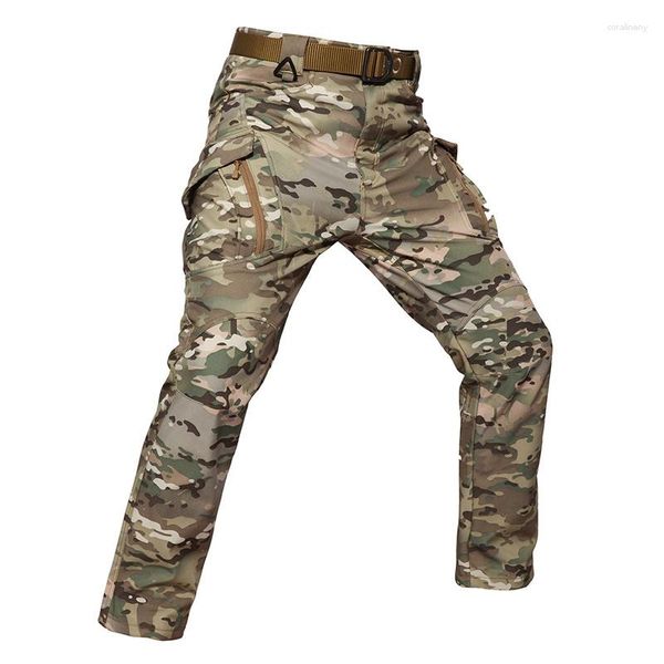 Pantalones de hombre 2023 Softshell grueso polar invierno militar táctico caza Cargo hombre impermeable pantalones de combate