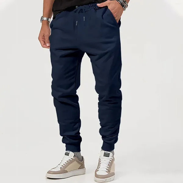 Pantalones para hombres 2023 Color sólido para hombres Otoño Multi Coincidencia suelta Deportes al aire libre Pantalones deportivos Corte Jean Light