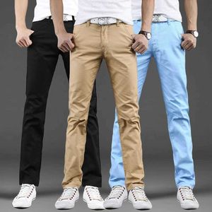 Pantalon masculin 2023 Spring and Automne Nouveau pantalon décontracté pour hommes Coton Slim Fit Chino Fashion Mens Pantalons pour hommes Vêtements de marque 9 Couleur Plus taille 28-38 J240507