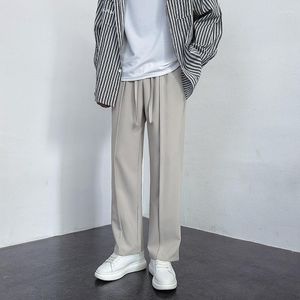 Pantalon masculin 2023 Spring automne costume de combinaison décontractée coréen fshion droit des jambes élastiques à jambe large droite