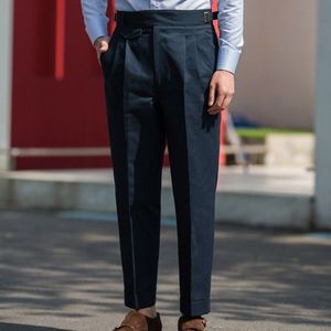 Pantalones para hombres 2023 Primavera Otoño Moda Color Sólido Traje Masculino Negocio Casual Suelto Cintura Alta Trabajo V73 230426