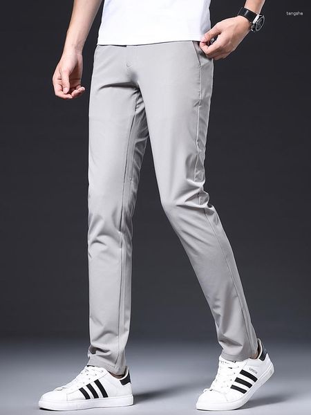 Pantalones de hombre 2023 Primavera Verano Casual negocios estiramiento Slim Fit Chinos moda coreana clásico largo masculino pantalones formales