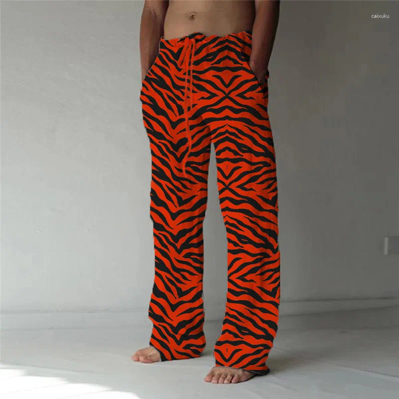 Men's Pants 2023 Summer 3D Print Beach Casual Foot Racial Style Wide -leg Technology Comfortabl
