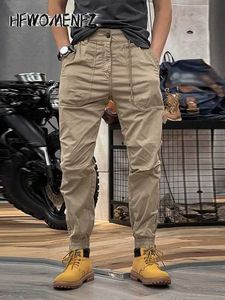 Pantalon masculin 2023 Été Pocket Mens Mens Pantalon de cargaison Elastic Afficage Y2K Pantalon militaire tactique Homme extérieur Hip Hop Mountain Tableser J240429