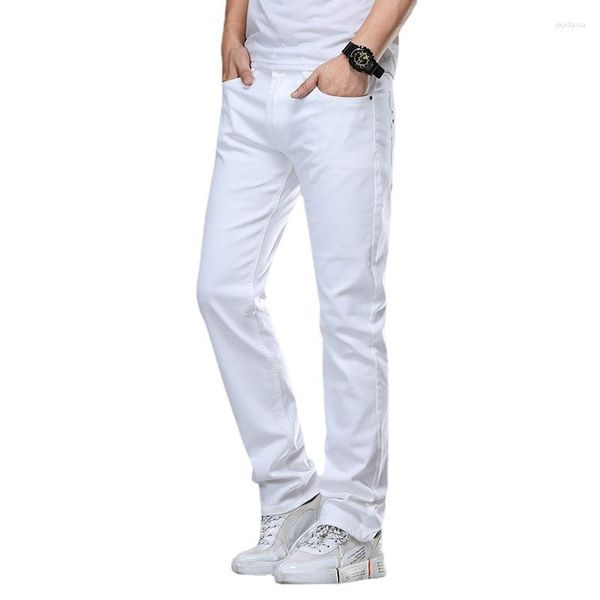 Pantalones para hombres 2023 Verano Casual Hombres Thin Business Stretch Slim Elástico Cintura Jogger Coreano Clásico Pantalones Blancos Deportes Masculinos