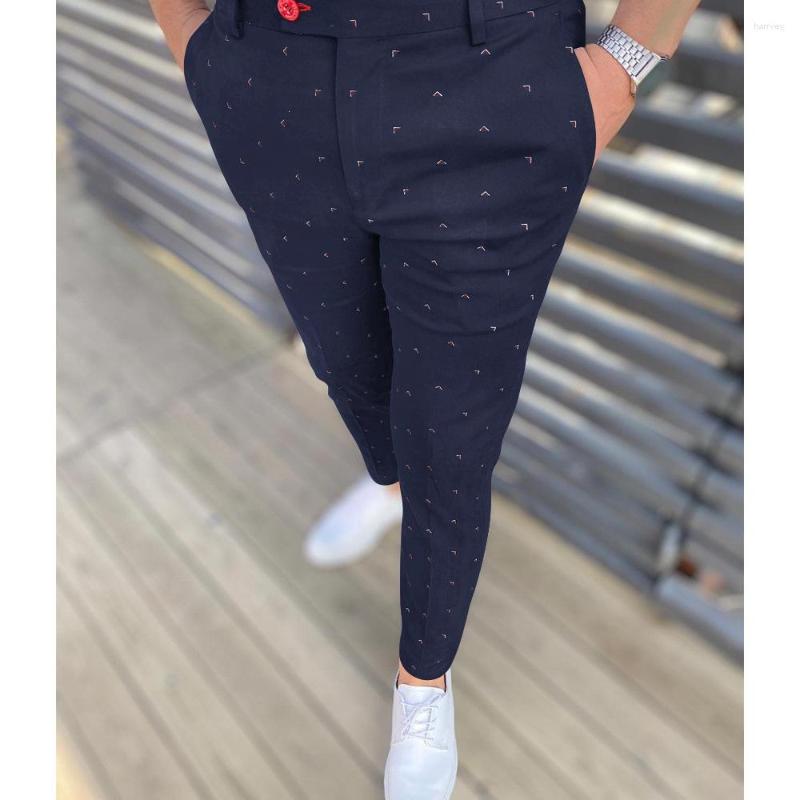 Men's Pants 2023 Summer Casual Trousers Fashion Classic Printed Plaid Black Solid Color High Quality Formal Suit Male 3